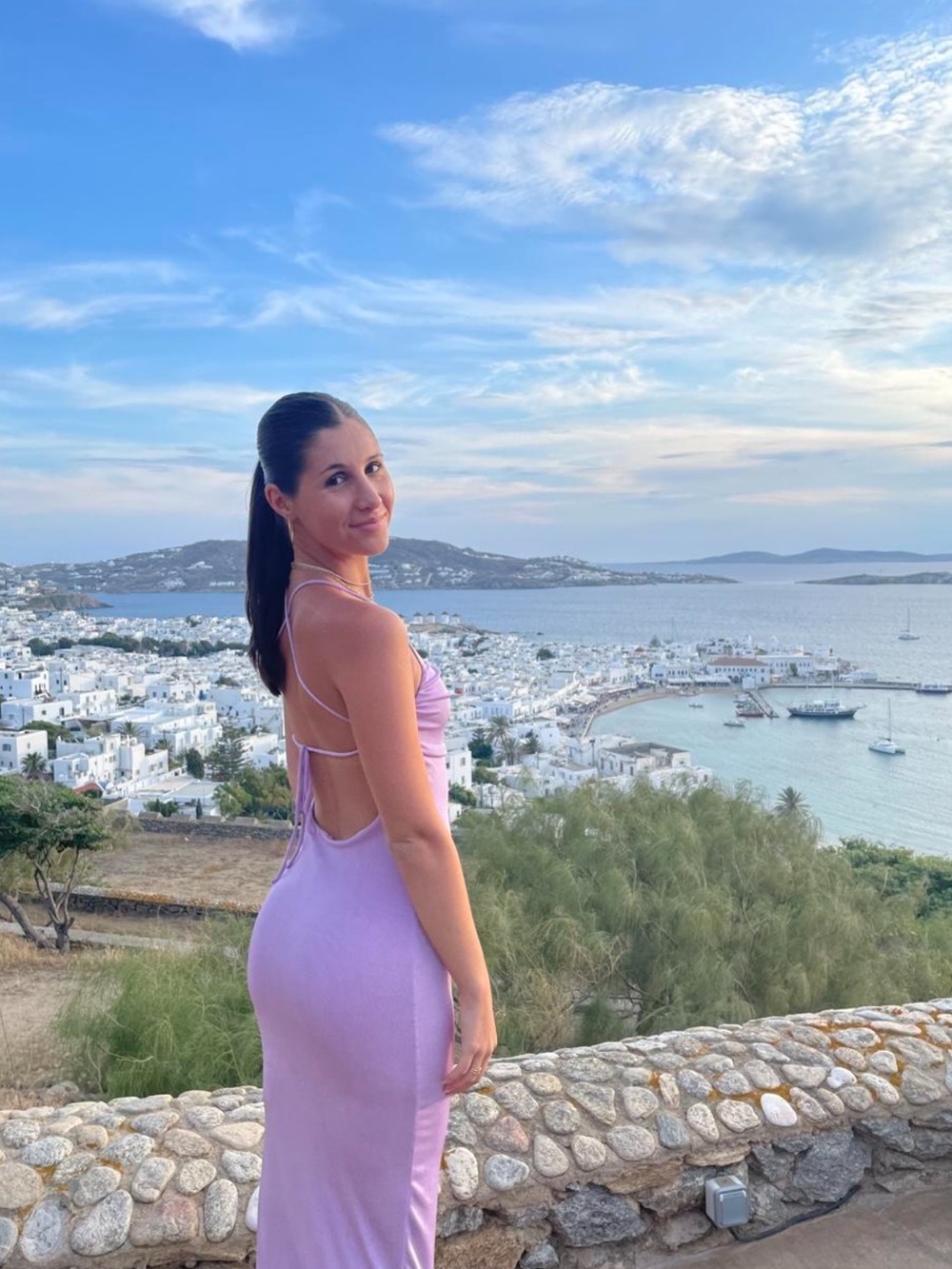 Women's Backless Midi Dress in Lavender